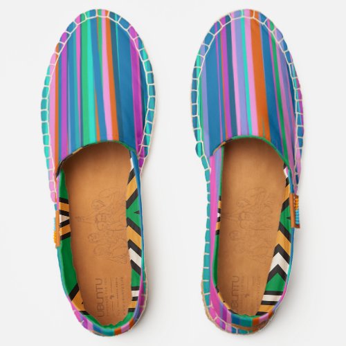 Colorful Vibrant Stripes in Bright Summer Colors Espadrilles