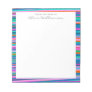 Colorful Vibrant Stripes Playful Bright Color Name Notepad