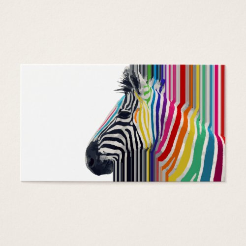 awesome trendy colourful vibrant stripes zebra business card template