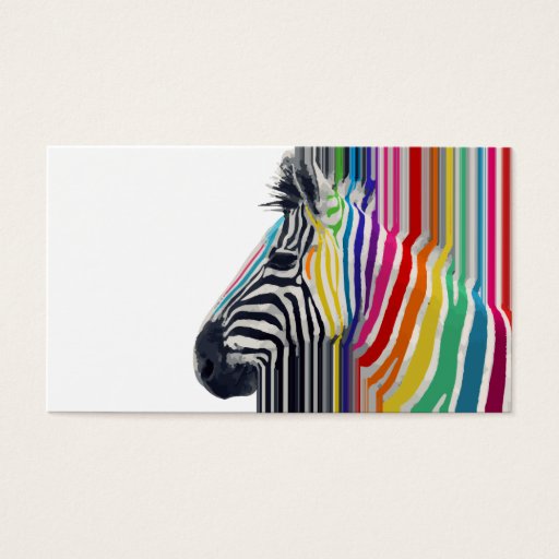 Customizable awesome trendy colourful vibrant stripes zebra business card template