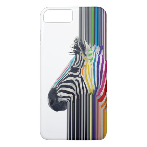 Colorful Vibrant Stripes Zebra Painting iPhone 8 Plus7 Plus Case