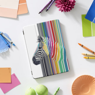 Colorful Vibrant Stripes Zebra Painting iPad Pro Cover