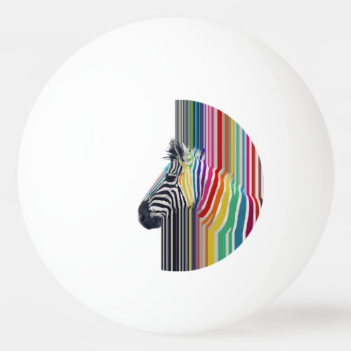 Colorful Vibrant Stripes Zebra Painting Ping_Pong Ball