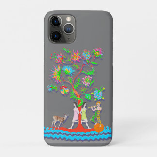 Colorful Vibrant Tree with Figures iPhone 11 Pro Case