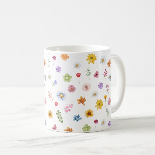 Colorful & Vibrant Wildflowers Mugs (Front Right)