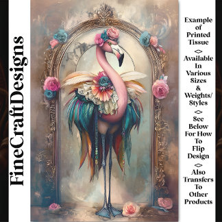 Colorful Victorian Carnival Flamingo BH4 Decoupage Tissue Paper