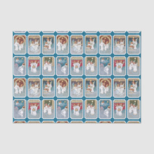 Colorful Victorian Christmas Angel Collage Tissue Paper