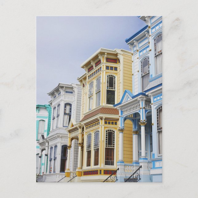 colorful Victorian home in Mission District Postcard (Front)