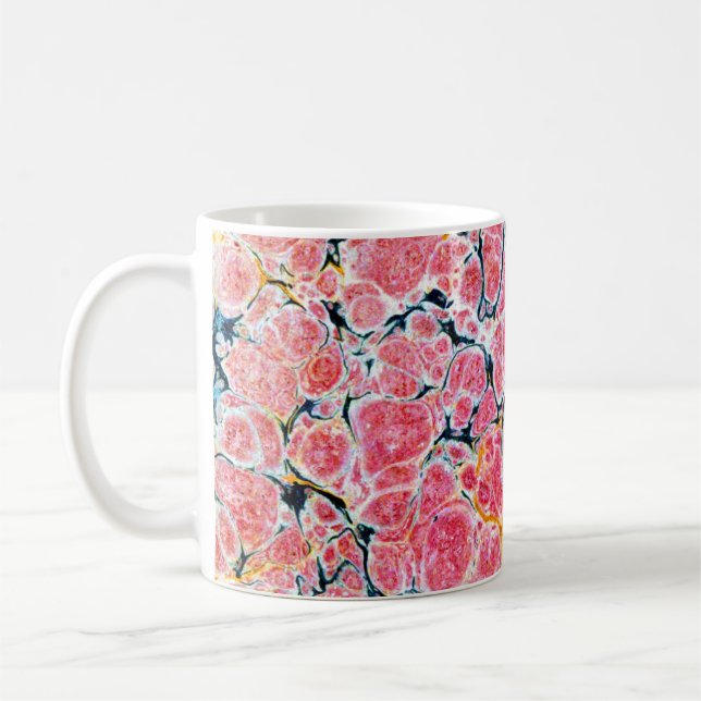 Colorful Victorian Marbled Paper Cover Coffee Mug (Left)
