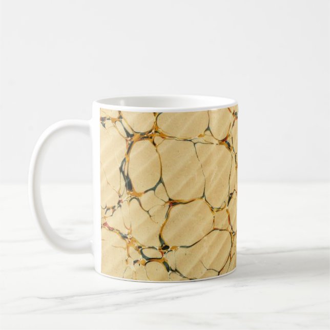 Colorful Victorian Marbled Paper Cover Coffee Mug (Left)
