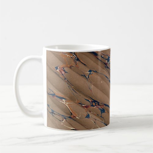 Colorful Victorian Marbled Paper Cover Coffee Mug