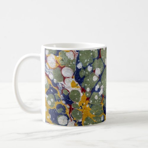 Colorful Victorian Marbled Paper Cover Coffee Mug