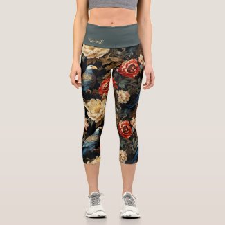 Colorful Victorian Parrot Vintage Floral Yoga