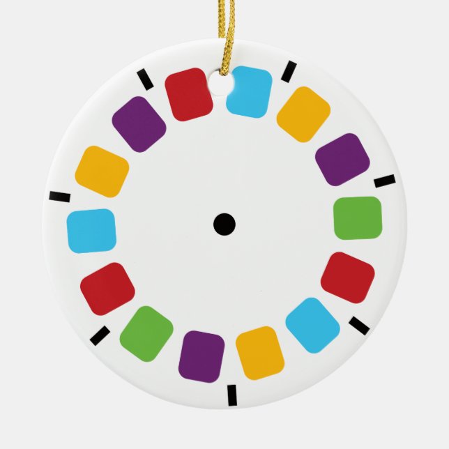 Colorful Viewmaster Reel Retro Modern Ceramic Ornament (Front)