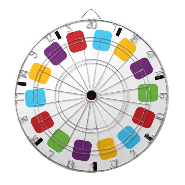 Colorful Viewmaster Reel Retro Modern Dart Board (Front)