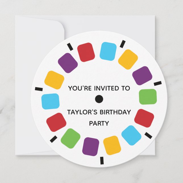 Colorful Viewmaster Reel Retro Modern Invitation (Front)