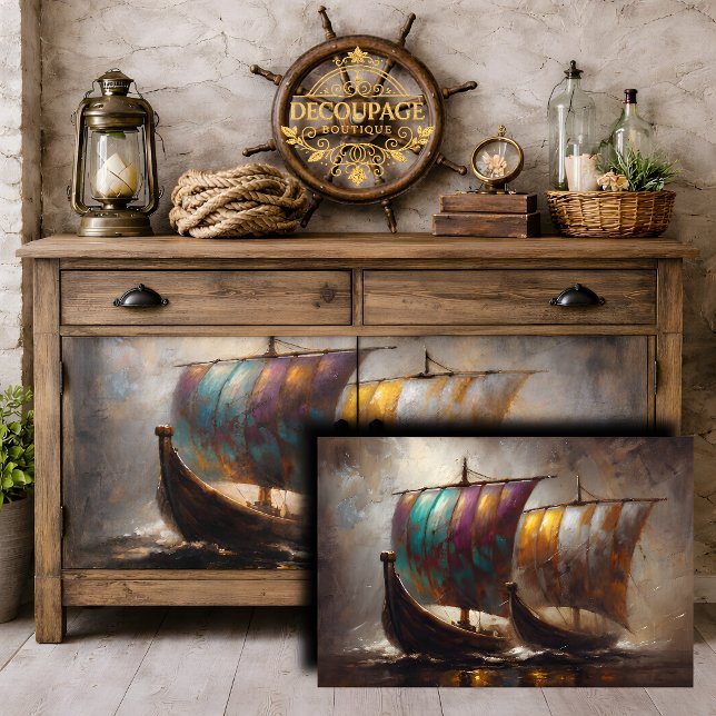 Colorful Viking Sails Decoupage Tissue Paper (Colorful Viking Sails Decoupage Tissue Paper)