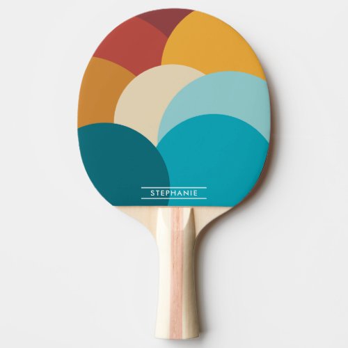 Colorful Vintage Abstract Art Personalized  Ping Pong Paddle