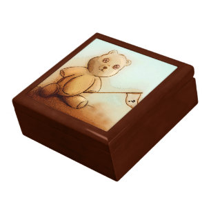 Colorful vintage bear tile gift box - Teddy