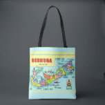 Colorful Vintage Bermuda Map Tote Bag<br><div class="desc">Colorful vintage map of the island - Bermuda repurposed!</div>