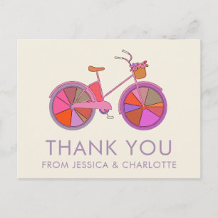 Colorful Vintage Bike Illustration Personalized Postcard