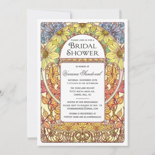 Colorful Vintage Bridal Shower Invitations