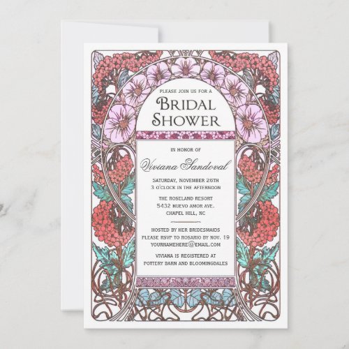 Colorful Vintage Bridal Shower Invitations