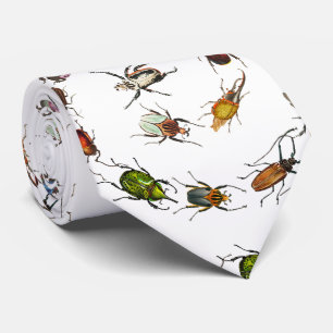 Colorful Vintage Bugs & Beetles Pattern Neck Tie