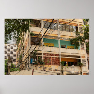 Colorful Vintage Building - Vietnamaged, ancient,  Poster