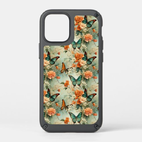 Colorful Vintage Butterflies and Flowers 10 Speck iPhone 12 Mini Case