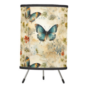 Colorful Vintage Butterflies and Flowers (11) Tripod Lamp