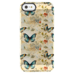 Colorful Vintage Butterflies and Flowers (11) Clear iPhone SE/5/5s Case