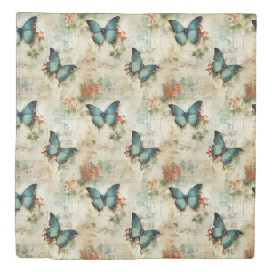 Colorful Vintage Butterflies and Flowers (12) Duvet Cover