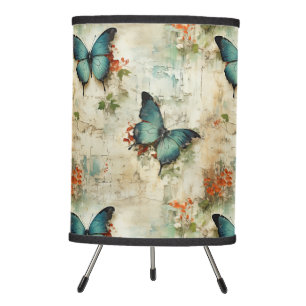 Colorful Vintage Butterflies and Flowers (12) Tripod Lamp