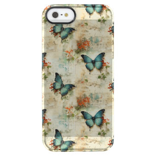 Colorful Vintage Butterflies and Flowers (12) Clear iPhone SE/5/5s Case
