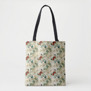 Colorful Vintage Butterflies and Flowers (2) Tote Bag