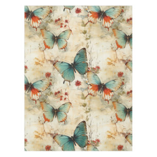 Colorful Vintage Butterflies and Flowers (3) Tablecloth