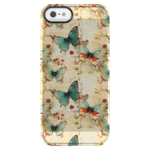 Colorful Vintage Butterflies and Flowers (3) Clear iPhone SE/5/5s Case