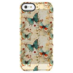 Colorful Vintage Butterflies and Flowers (3) Clear iPhone SE/5/5s Case
