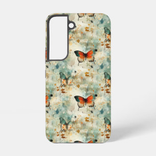 Colorful Vintage Butterflies and Flowers (4) Samsung Galaxy S22 Case