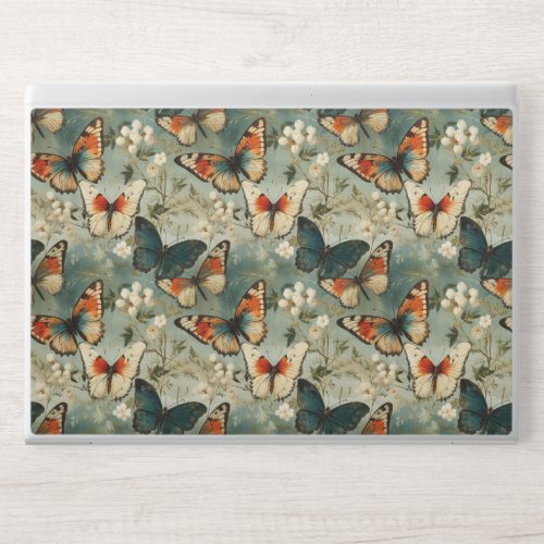Colorful Vintage Butterflies and Flowers 5 HP Laptop Skin