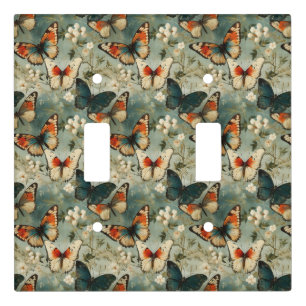 Colorful Vintage Butterflies and Flowers (5) Light Switch Cover
