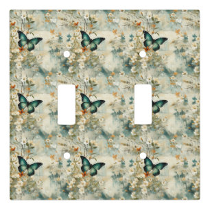 Colorful Vintage Butterflies and Flowers (6) Light Switch Cover
