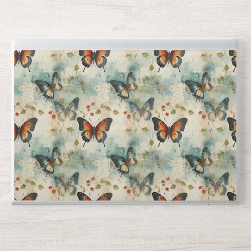 Colorful Vintage Butterflies and Flowers 7 HP Laptop Skin