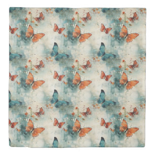 Colorful Vintage Butterflies and Flowers (9) Duvet Cover