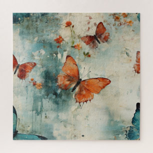 Colorful Vintage Butterflies and Flowers (9) Jigsaw Puzzle
