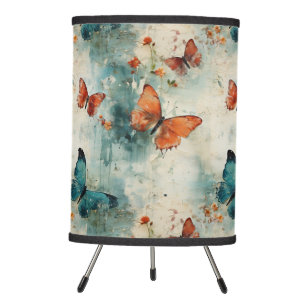 Colorful Vintage Butterflies and Flowers (9) Tripod Lamp