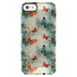 Colorful Vintage Butterflies and Flowers (9) Clear iPhone SE/5/5s Case