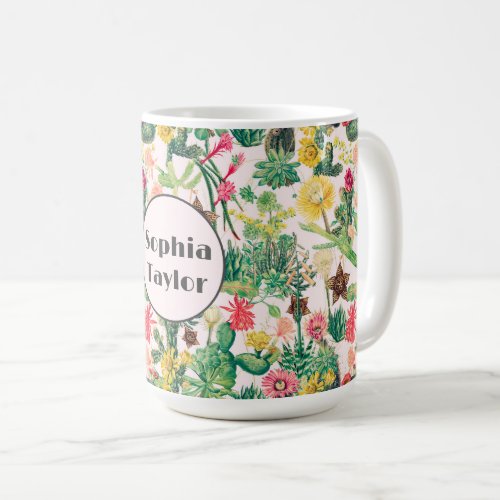 Colorful Vintage Cactus Collection Coffee Mug