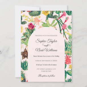 Colorful Vintage Cactus Collection Invitation